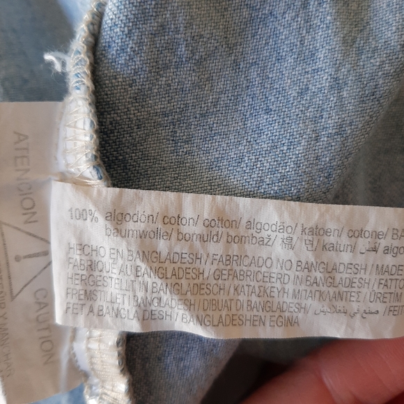 ZARA Denim Button Down Belted Sleeveless Mini Shirt Dress, SM - Picture 6 of 8